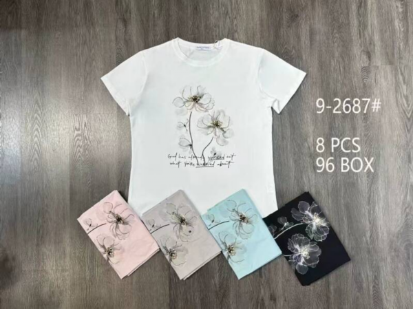 Bluzki damskie Roz Standard, Mix Kolor Paczka 8 szt